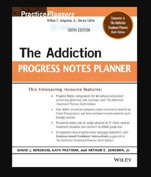 The Addiction Progress Notes Planner Practice 6th Edition Mental Therapist Wiley