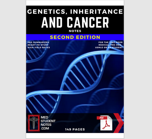 Clinical Genetic Inheritance Cancer Notes Medical Study MBBS, MD, MBChB, USMLE, PA & Nursing Illustrated Summary