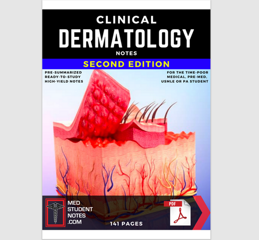 Clinical Dermatology Medical Study MBBS, MD, MBChB, USMLE, PA & Nursing Illustrated Summary