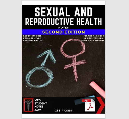 Sexual and Reproductive Health Notes Medical Study MBBS, MD, MBChB, USMLE, PA & Nursing Illustrated Summary Review Exam