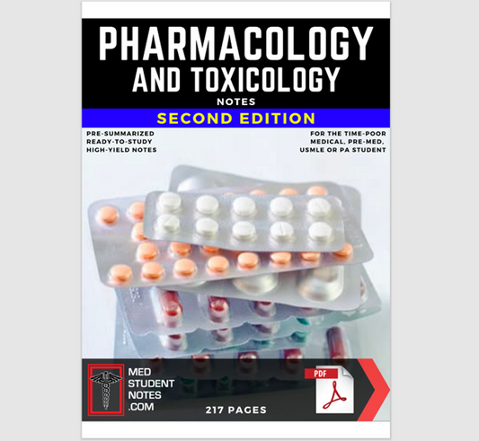 Pharmacology and Toxicology Notes Medical Study MBBS, MD, MBChB, USMLE, PA & Nursing Illustrated Summary