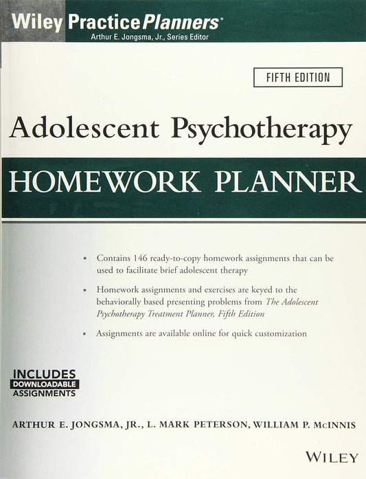 Adolescent Psychotherapy Homework Planner (Practice Planners) 5th Edition by David J. Berghuis e-book PDF
