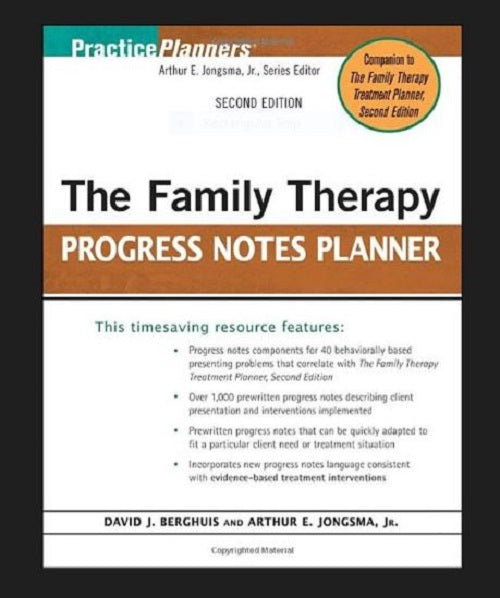 The Family Therapy Progress Notes Planner 2nd Edition Mental Health Therapist